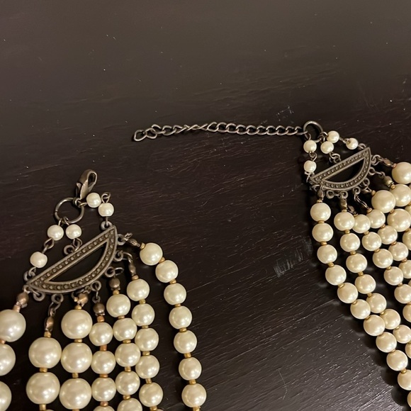Vintage 7 strand faux pearls Statement Necklace - Picture 3 of 5